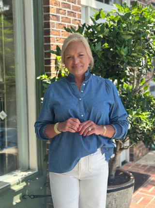 Mary Square - Kimberly Top - Chambray - KJ Clothier