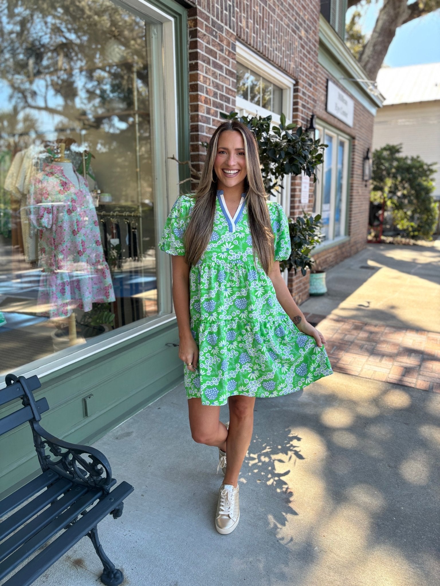 Mary Square - Kinsley Dress - Daisy Chain Green - KJ Clothier