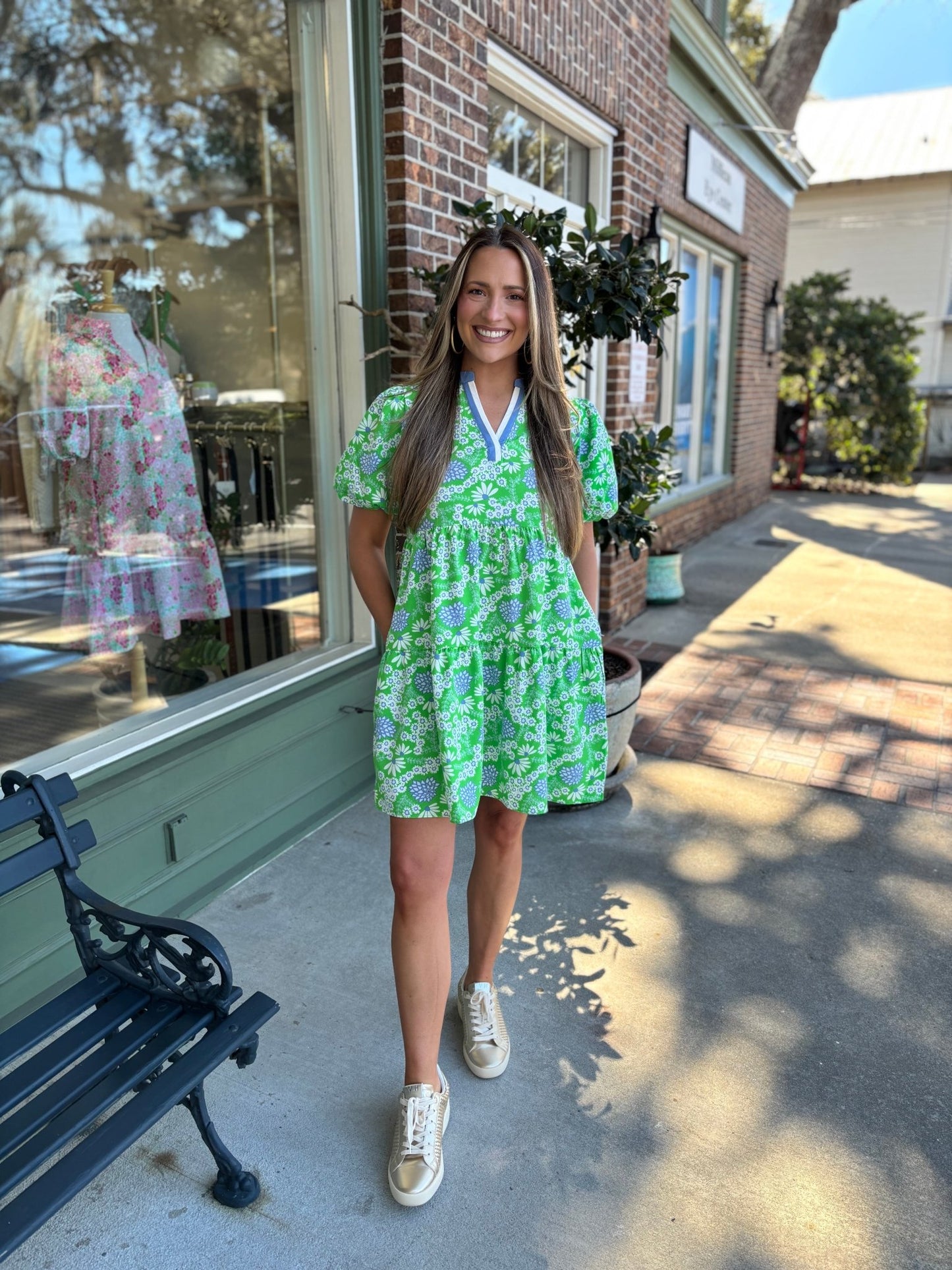 Mary Square - Kinsley Dress - Daisy Chain Green - KJ Clothier