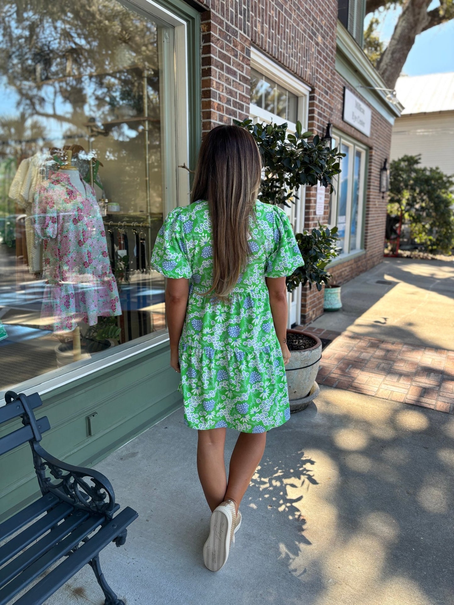 Mary Square - Kinsley Dress - Daisy Chain Green - KJ Clothier