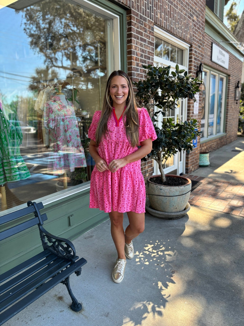 Mary Square - Kinsley Dress - Heirloom Vine Pink - KJ Clothier