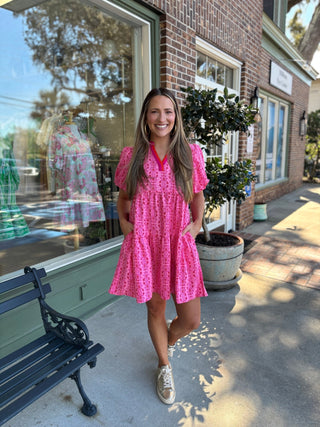 Mary Square - Kinsley Dress - Heirloom Vine Pink - KJ Clothier