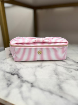 Mary Square - Kiss and Makeup Mini Bag - Pink Stripe - KJ Clothier