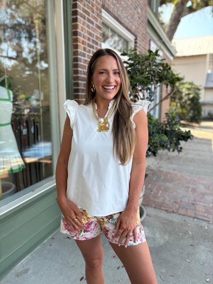 Mary Square - Leigh Top - White - KJ Clothier