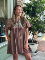 Mary Square - Piper Dress - Espresso - KJ Clothier