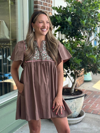Mary Square - Piper Dress - Espresso - KJ Clothier