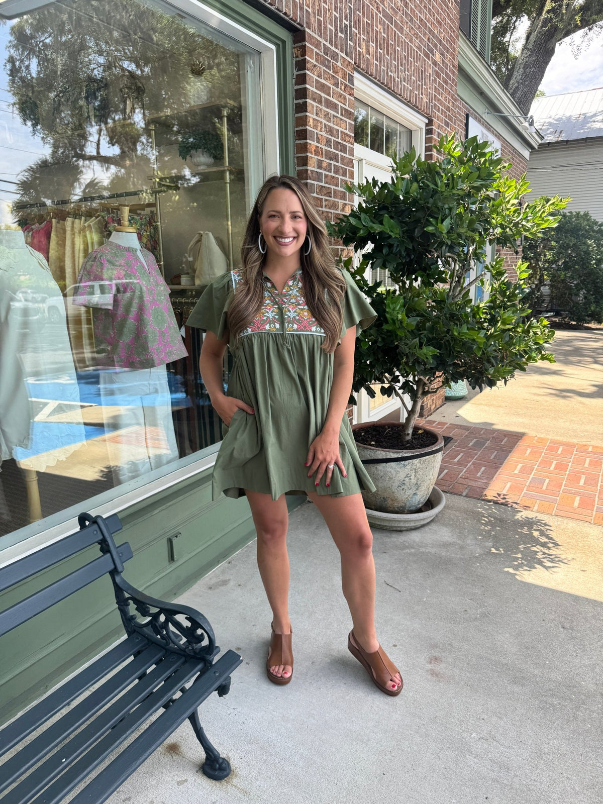Mary Square - Piper Dress - Olive - KJ Clothier