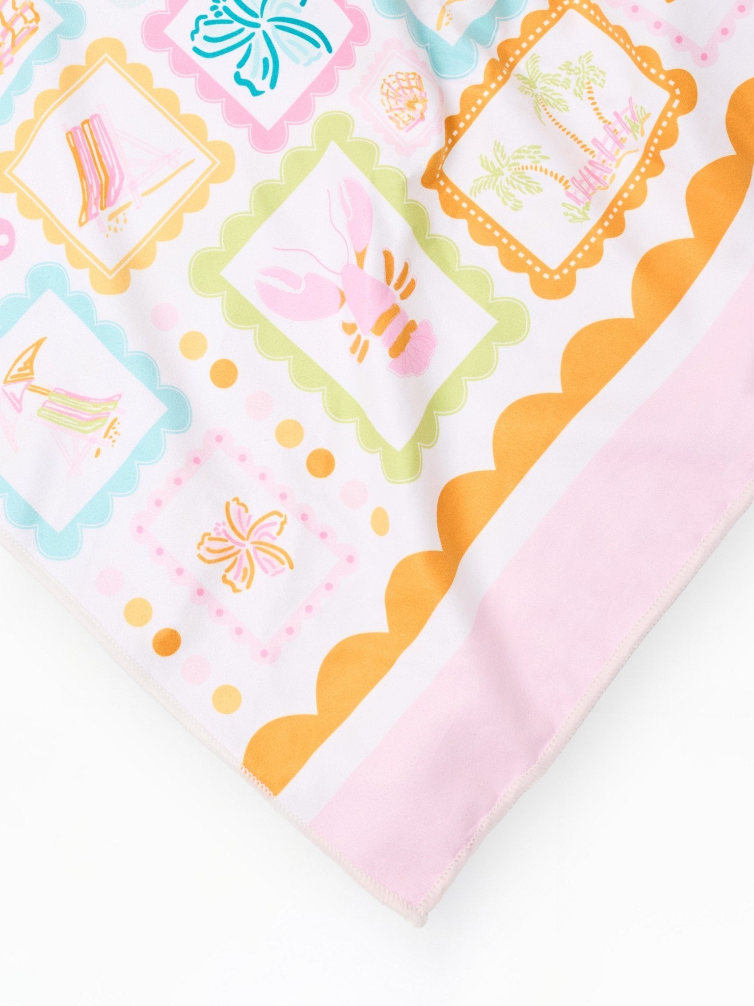 Mary Square - Quick Dry Beach Towel - Happy Place - KJ Clothier
