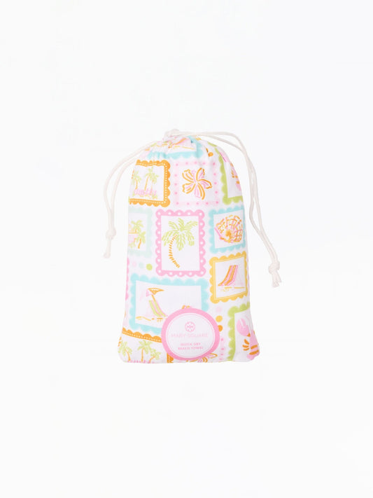 Mary Square - Quick Dry Beach Towel - Happy Place - KJ Clothier