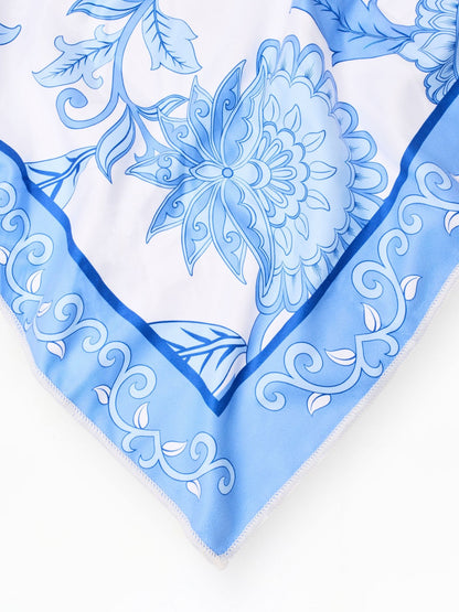 Mary Square - Quick Dry Beach Towel - Porcelain Vines - KJ Clothier