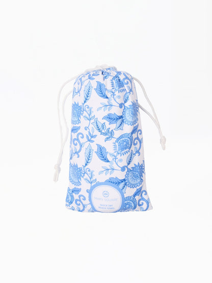 Mary Square - Quick Dry Beach Towel - Porcelain Vines - KJ Clothier