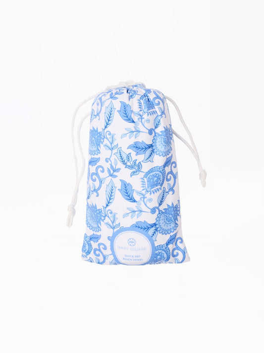 Mary Square - Quick Dry Beach Towel - Porcelain Vines - KJ Clothier