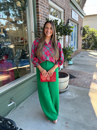 Mary Square - Tamryn Top - Plaid About You Pink - KJ Clothier