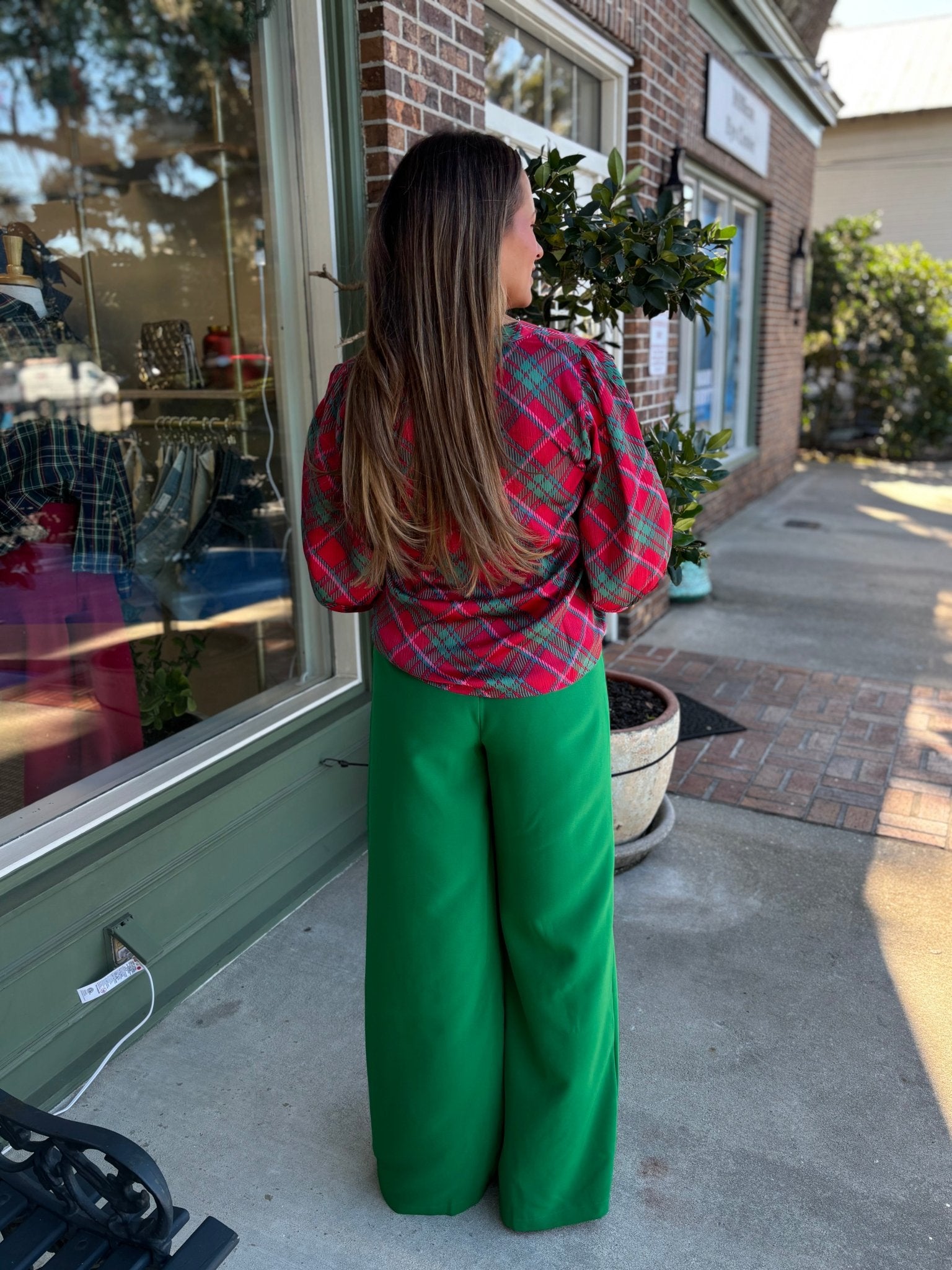 Mary Square - Tamryn Top - Plaid About You Pink - KJ Clothier