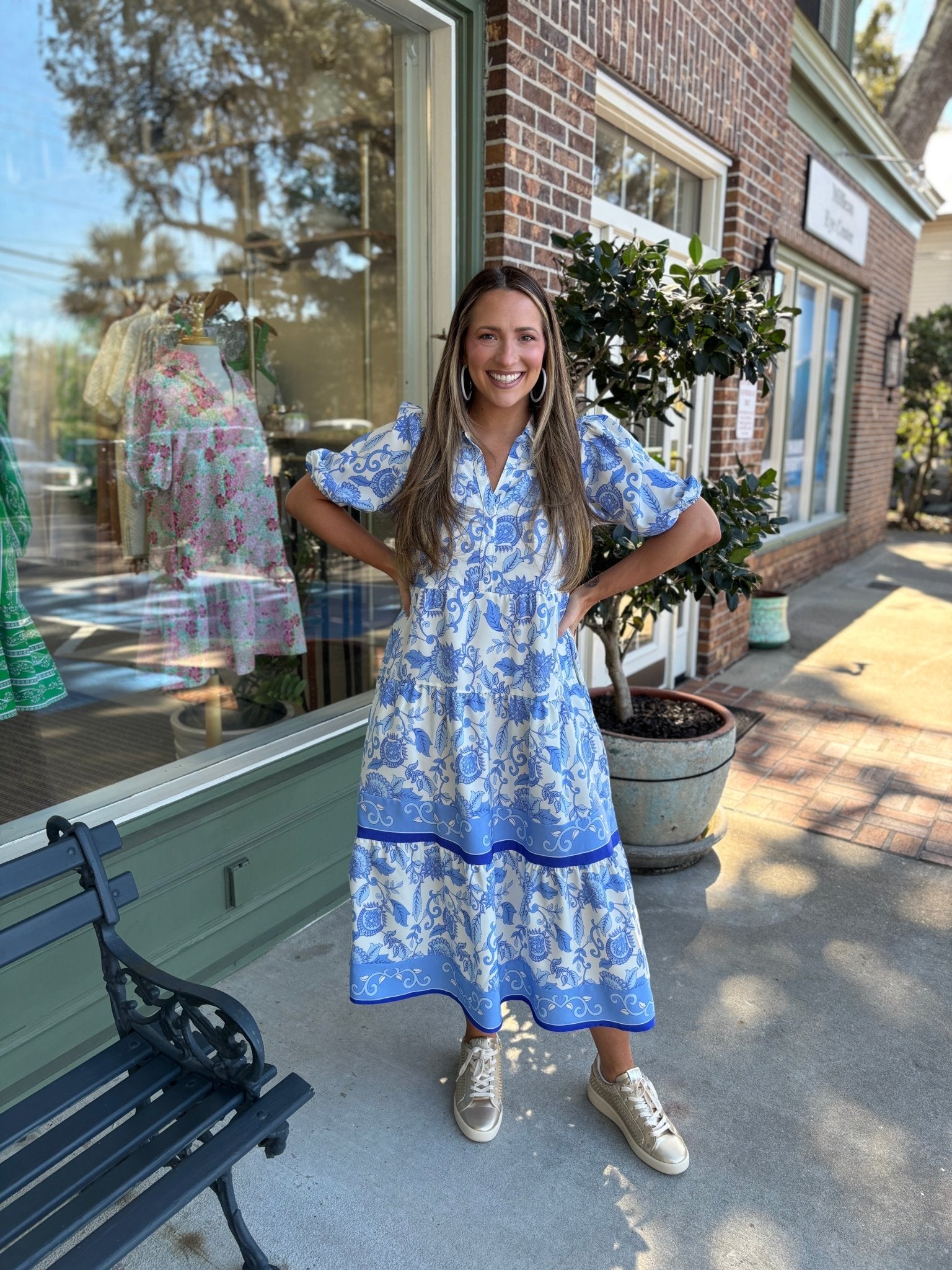 Mary Square - The Eloise Dress - Porcelain Vines KJ Clothier Mary Square - The Eloise Dress - Porcelain Vines KJ Clothier
