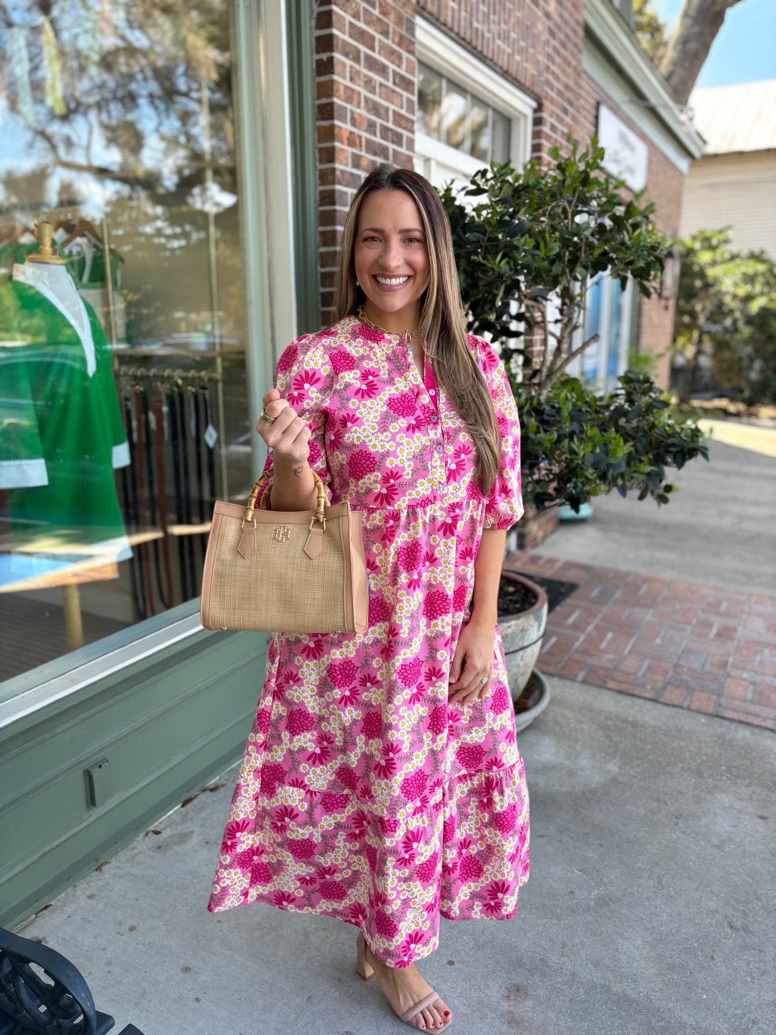 Mary Square - The Riley Dress - Daisy Chain Pink - KJ Clothier