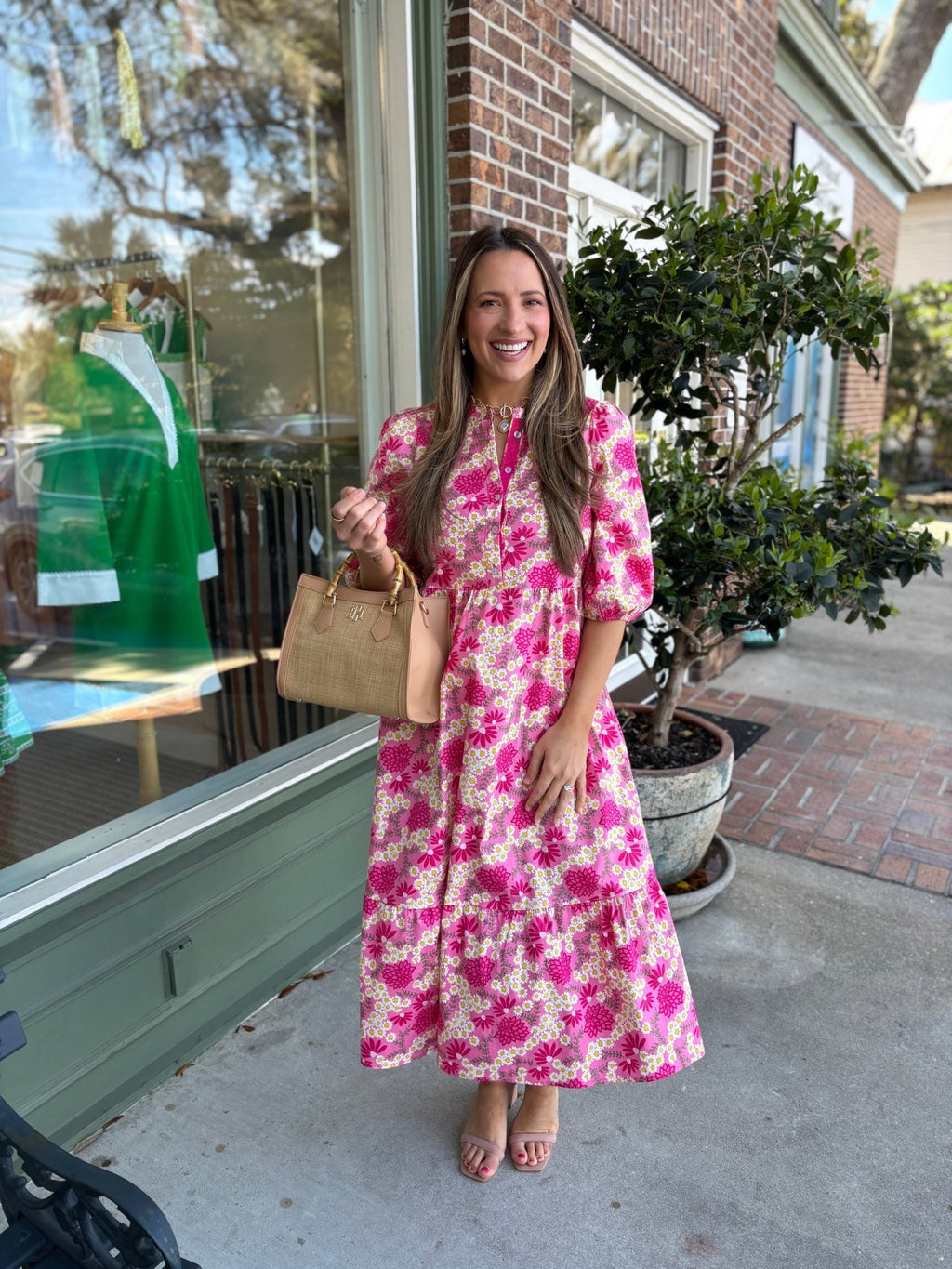 Mary Square - The Riley Dress - Daisy Chain Pink - KJ Clothier