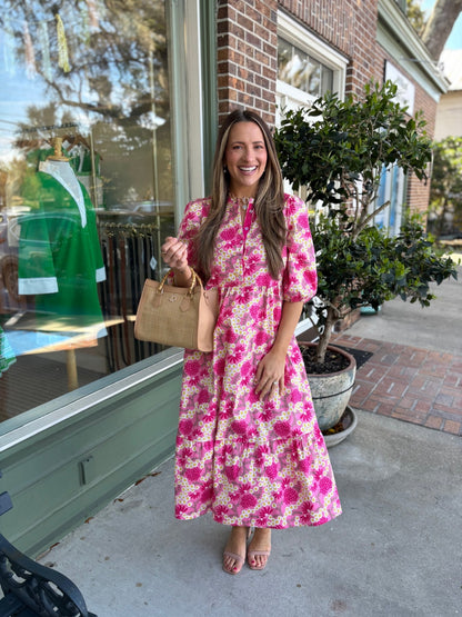 Mary Square - The Riley Dress - Daisy Chain Pink - KJ Clothier