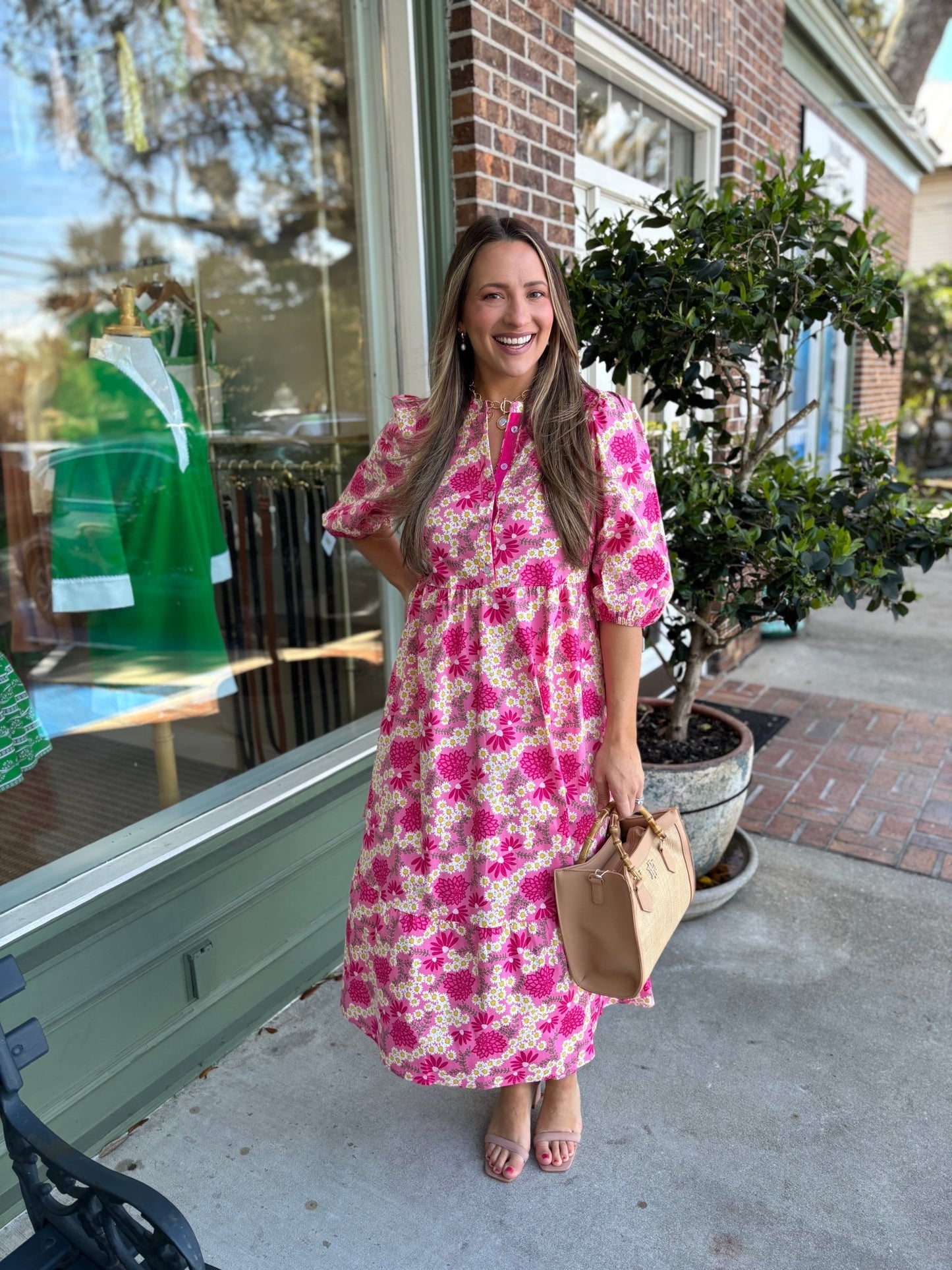 Mary Square - The Riley Dress - Daisy Chain Pink - KJ Clothier