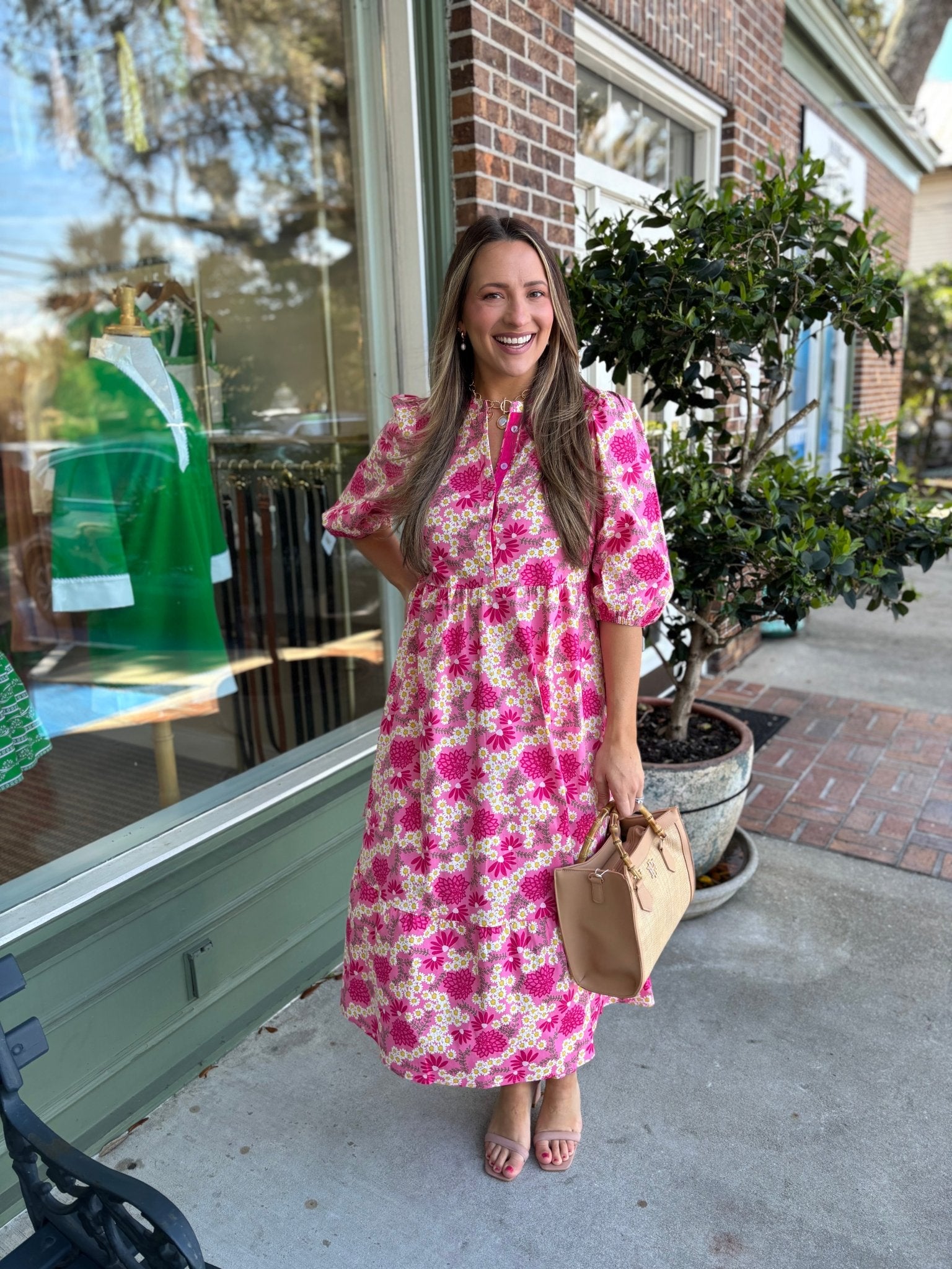 Mary Square - The Riley Dress - Daisy Chain Pink - KJ Clothier