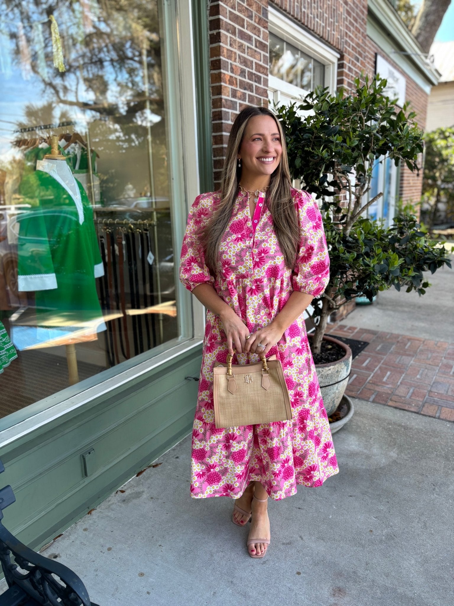 Mary Square - The Riley Dress - Daisy Chain Pink - KJ Clothier