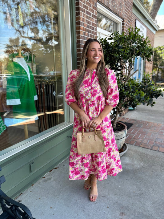 Mary Square - The Riley Dress - Daisy Chain Pink - KJ Clothier