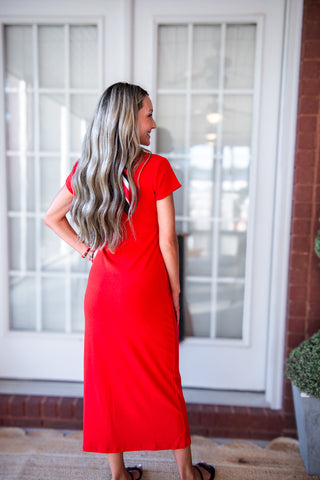 Perfect Fit Midi Dress - Red