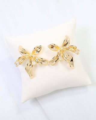 Millburn CZ Flower Earring WR - Gold - KJ Clothier