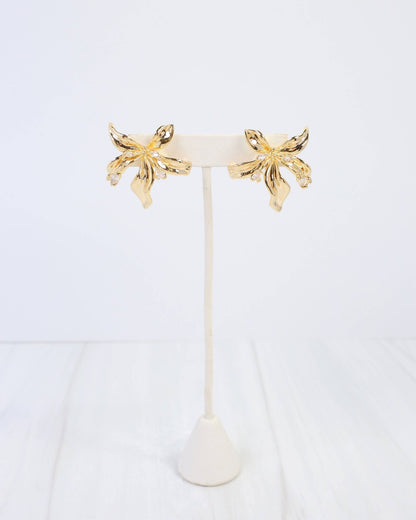 Millburn CZ Flower Earring WR - Gold - KJ Clothier