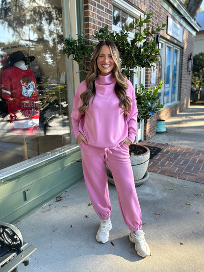 Milly Mock Neck Modal Pullover - Bubblegum - KJ Clothier