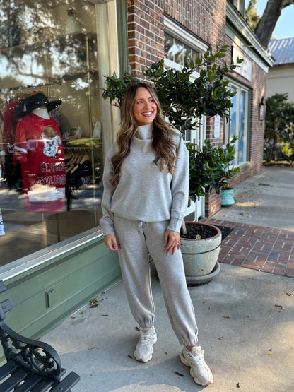 Milly Mock Neck Modal Pullover - Heather Gray - KJ Clothier