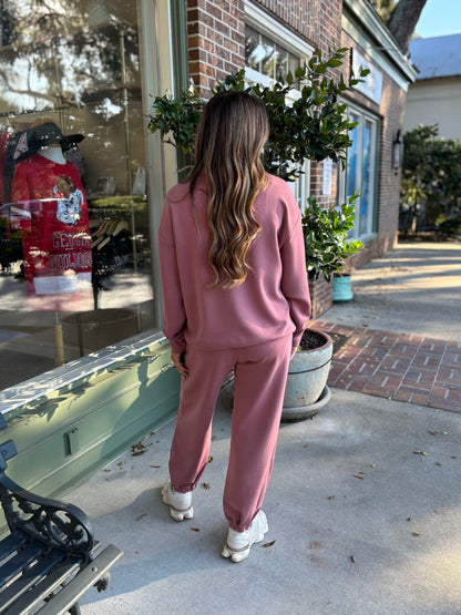 Milly Mock Neck Modal Pullover - Mauve - KJ Clothier