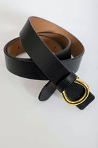 Minimalist Gold Horseshoe Belt - Black - KJ Clothier