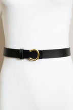 Minimalist Gold Horseshoe Belt - Black - KJ Clothier