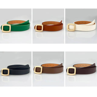 Minimalist Square Buckle Belt - Black - KJ Clothier