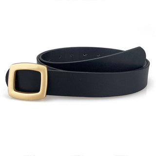 Minimalist Square Buckle Belt - Black - KJ Clothier