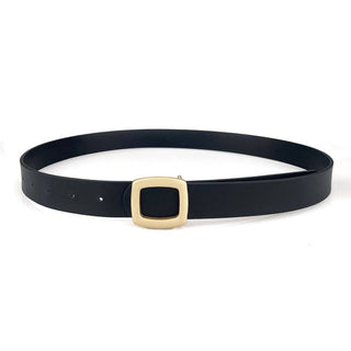 Minimalist Square Buckle Belt - Black - KJ Clothier