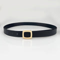 Minimalist Square Buckle Belt - Black - KJ Clothier