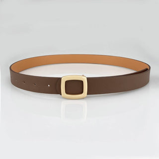 Minimalist Square Buckle Belt - Brown - KJ Clothier