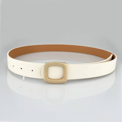Minimalist Square Buckle Belt - Brown - KJ Clothier