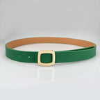 Minimalist Square Buckle Belt - Brown - KJ Clothier