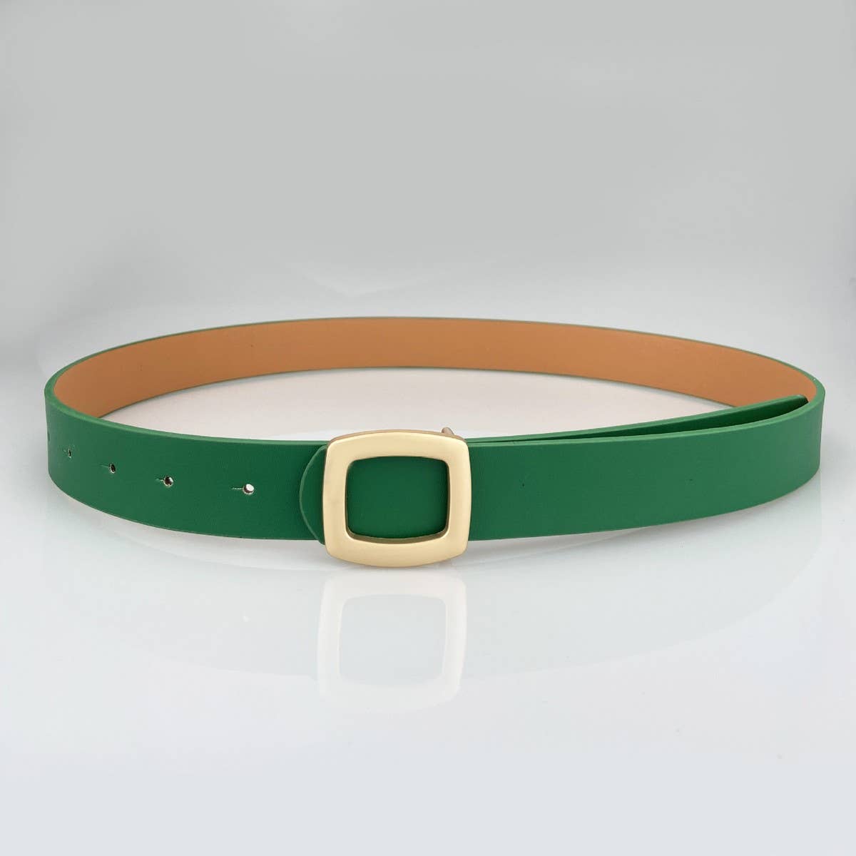 Minimalist Square Buckle Belt - Brown - KJ Clothier