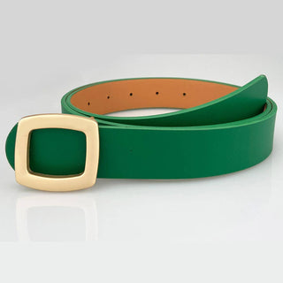 Minimalist Square Buckle Belt - Brown - KJ Clothier