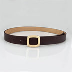 Minimalist Square Buckle Belt - Brown - KJ Clothier