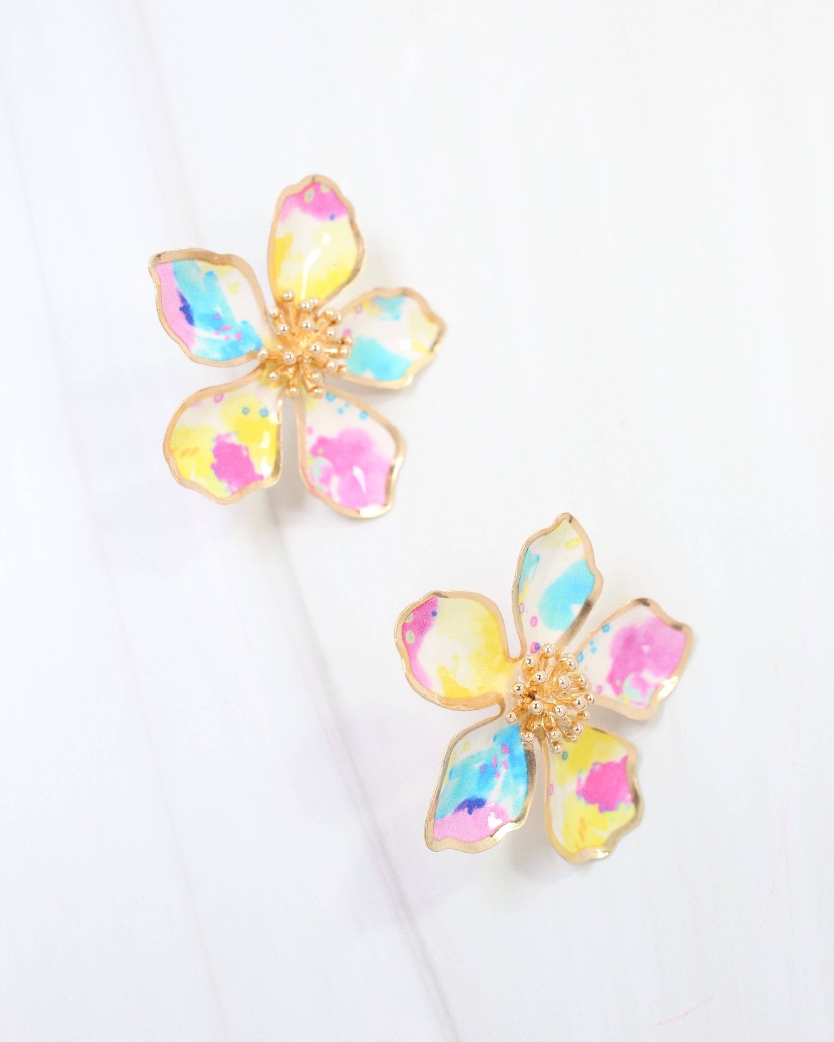 Monett Flower Post Earring - Multi - KJ Clothier