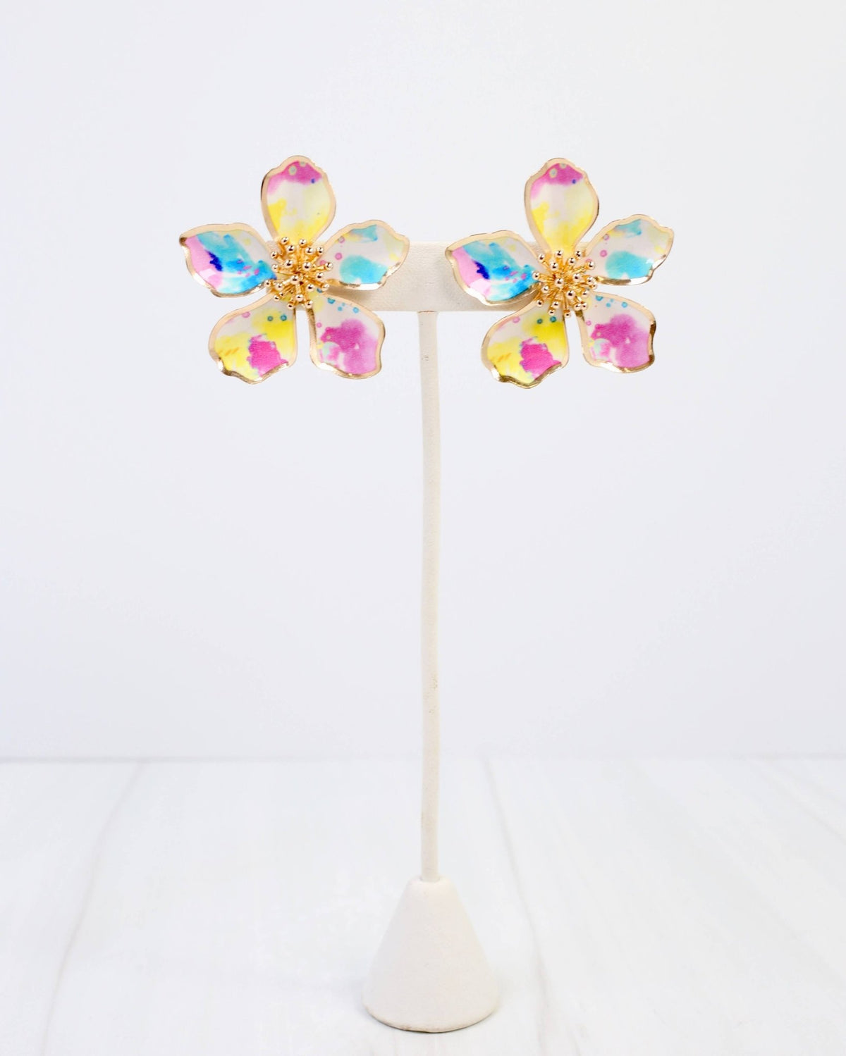 Monett Flower Post Earring - Multi - KJ Clothier