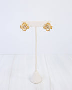Mount Holly CZ Flower Earring WR - Gold - KJ Clothier