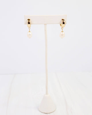Niles Pearl Huggie Earring - Gold - KJ Clothier