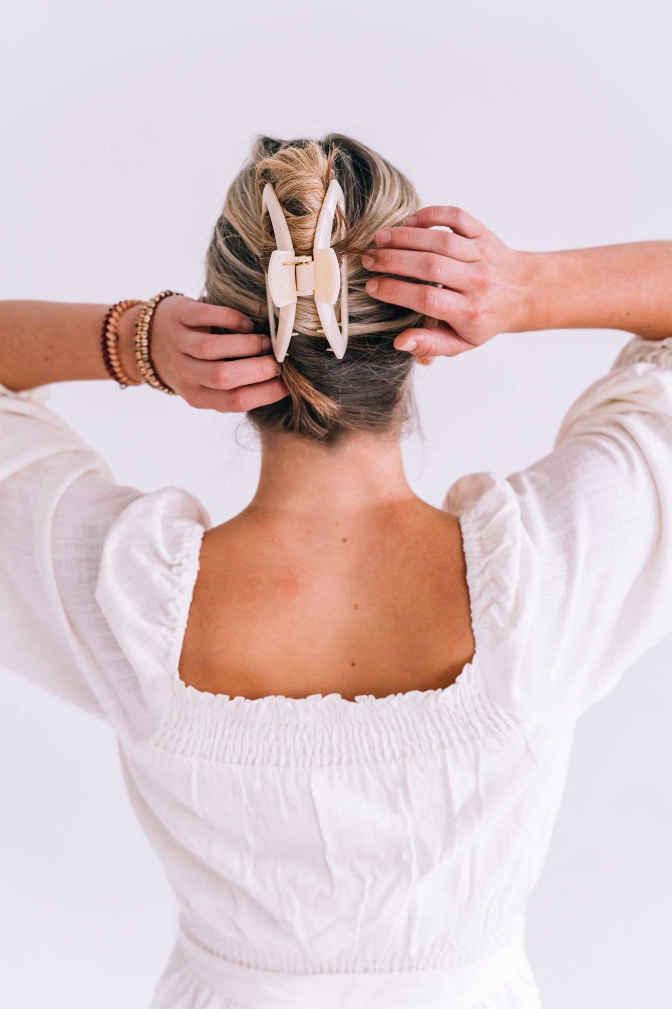 Open Hair Clip | Large | Almond Beige - KJ Clothier