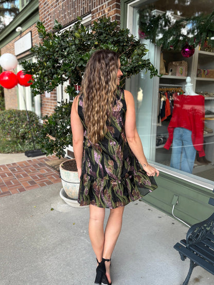 Out On The Town Dress - Black Floral - KJ Clothier